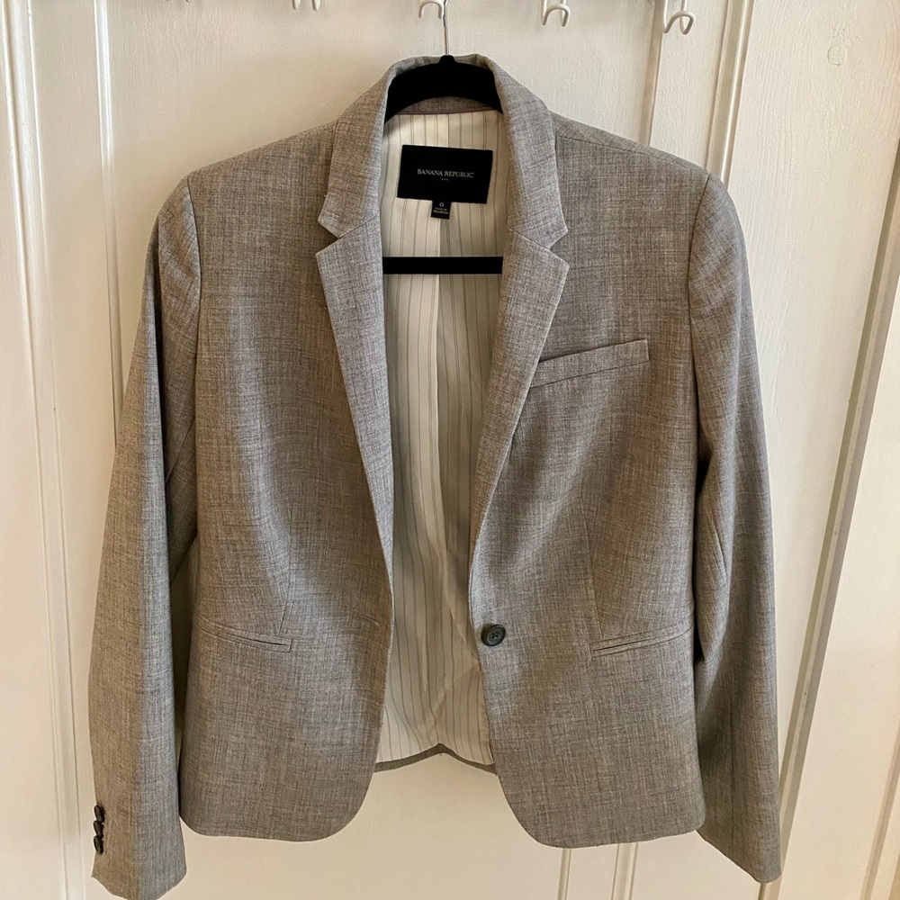 Banana Republic Gray Slim-Fit Blazer